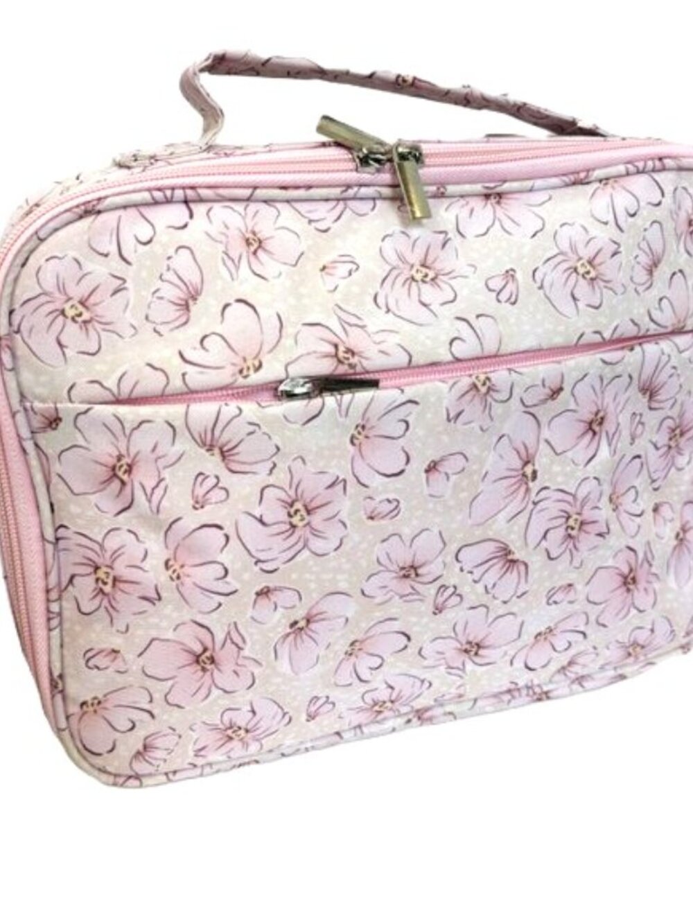 Idyllic Grace Make Up Travel Bible Overnight Bag Crossbody Pink Floral Purse NWT